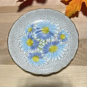Tuscan Blue Daisy Vintage  Saucer Made in ENGLAND Tea Cup with Gold Trim